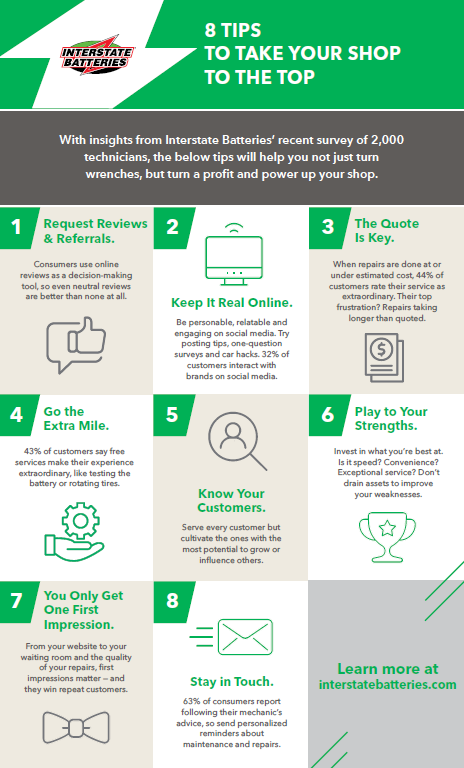 8 Tips to Take Your Shop to the Top Infographic