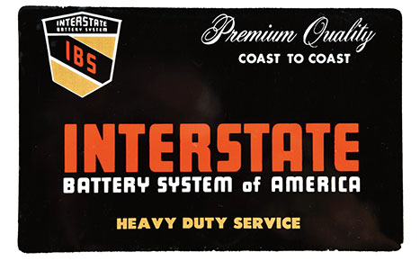 Enseigne d’Interstate Battery System of America en 1963