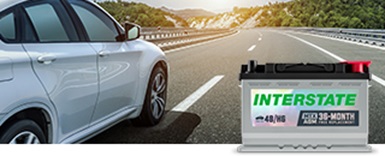 image d’une voiture sur route avec batterie MTX Interstate