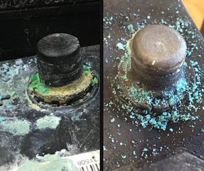 Corrosion on a car battery